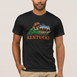 Kentucky State Disline Tattoo Stil Horse Bourbon T Shirt