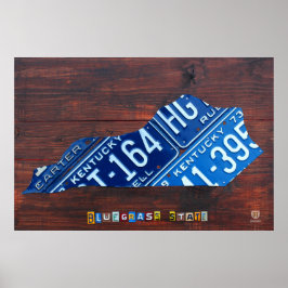 Kentucky State License Plate Karta Poster