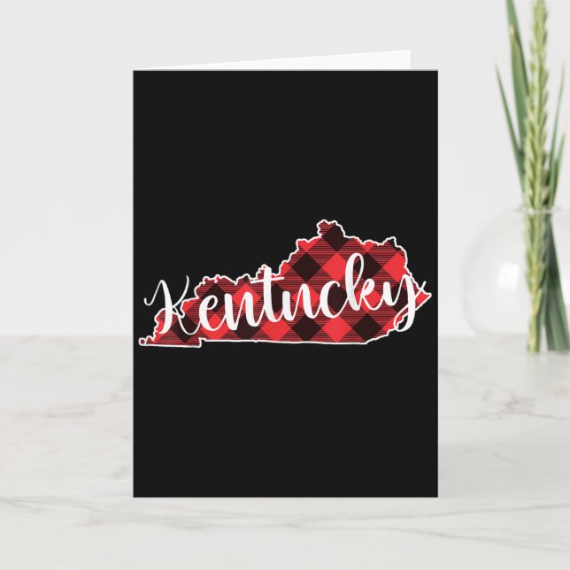 Kentucky State Map Buffalo Plaid Christmas Ky Kent Kort (Framsida)