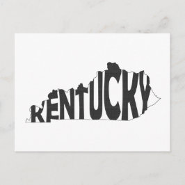 Kentucky State Namn Ord Art Black Vykort