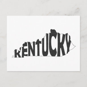 Kentucky State Namn Ord Art Black Vykort