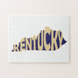 Kentucky State Namn Ord Art Gult Pussel