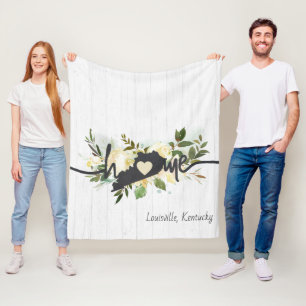 Kentucky State-Personlig din hemstad Rustic Fleecefilt