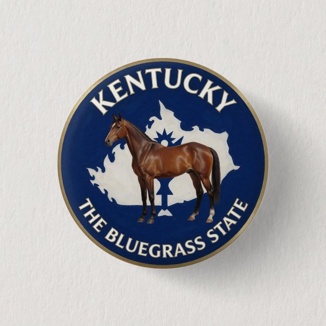 Kentucky State Pride Häst Emblem 🐎 Knapp (Framsida)