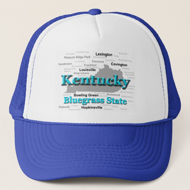 Kentucky State Pride Karta Silhouette Truckerkeps (Framsida)