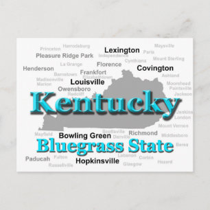 Kentucky State Pride Karta Silhouette Vykort