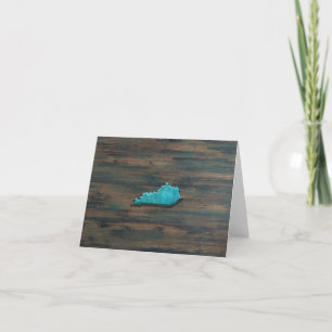 Kentucky State Shape Teal Tack Kort