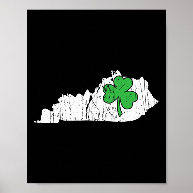 Kentucky State St. Patrick's Day Kentucky Grönt Sh Poster (Framsidan)