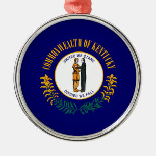 Kentucky Statlig flagga Design Julgransprydnad Metall