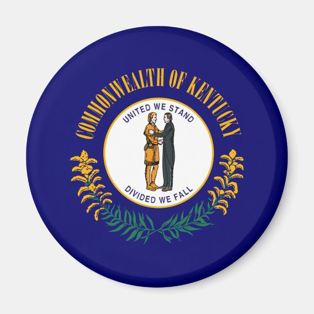 Kentucky Statlig flagga Design Magnet (Framsidan)