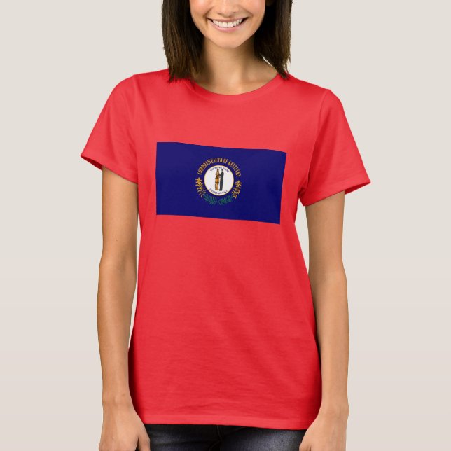 Kentucky Statlig flagga Design T Shirt (Framsida)