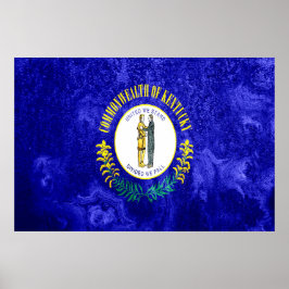 Kentucky Statlig flagga Grunge Poster