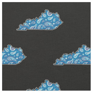 Kentucky statliga Silhouetteblått Paisley Tyg