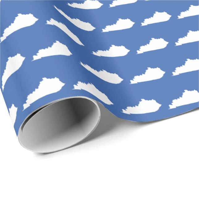 Kentucky statligt mönster på blått presentpapper (Rullad Hörn)