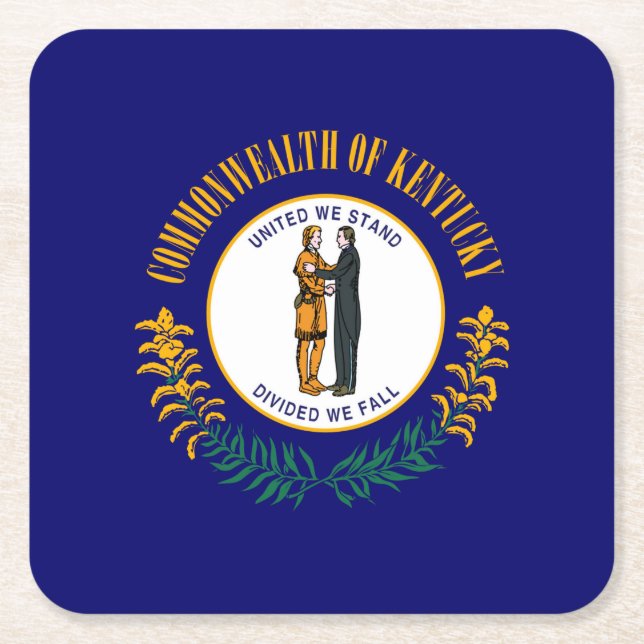 Kentucky Statsflagga Design Underlägg Papper Kvadrat (Framsidan)