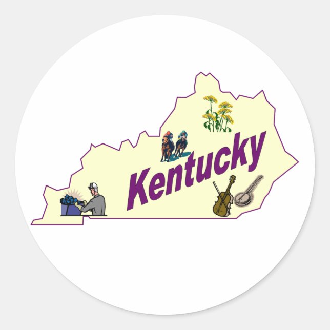 Kentucky Sticker Runt Klistermärke (Framsida)