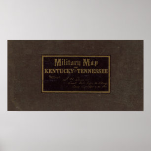 Kentucky Tennessee militär karta Poster