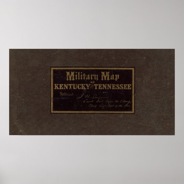 Kentucky, Tennessee-militären karta Poster (Framsidan)
