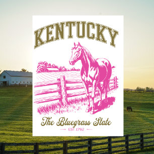 Kentucky The Bluegrass State Est. 1792 Häst Vykort