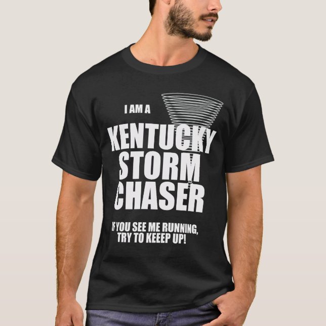 Kentucky Tornado Storm Chaser Black T-shirt (Framsida)
