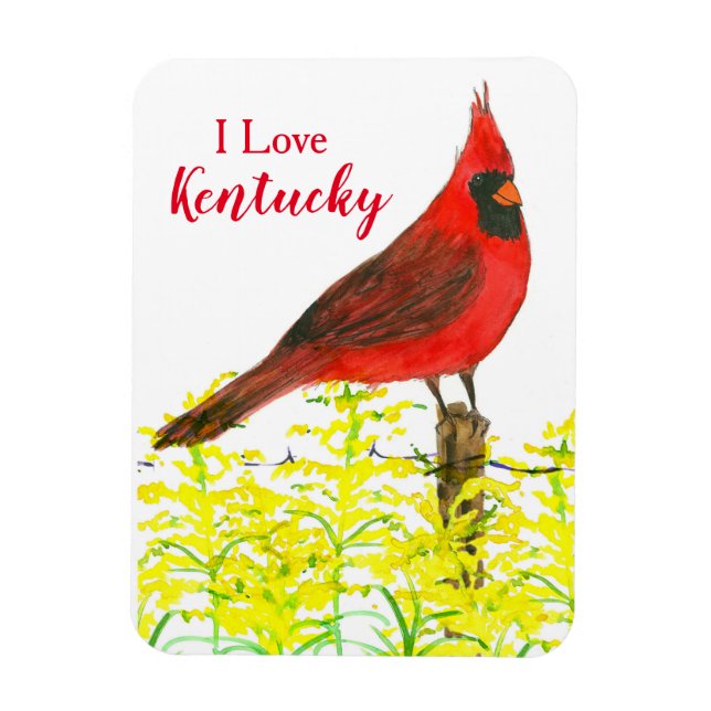 Kentucky Tourist Souvenir Kardinal State Bird Magnet (Vertikal)