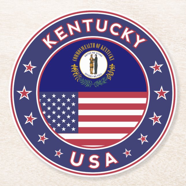Kentucky Underlägg Papper Rund (Framsidan)