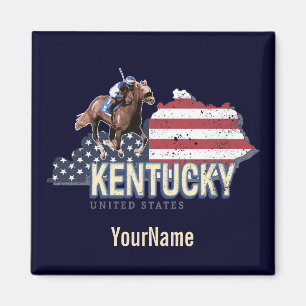 Kentucky United Stater Retro State Karta Vintage U Magnet