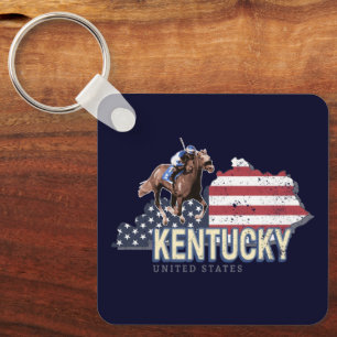 Kentucky United Stater Retro State Karta Vintage U Nyckelring