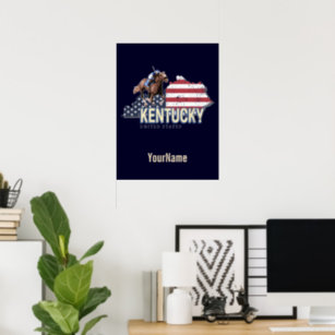 Kentucky United Stater Retro State Karta Vintage U Poster