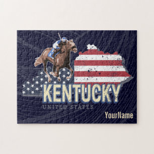 Kentucky United Stater Retro State Karta Vintage U Pussel