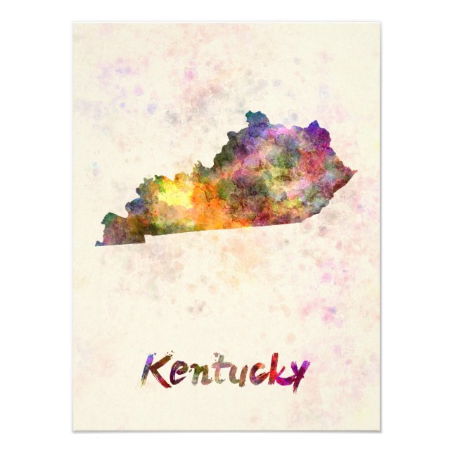 Kentucky US state in watercolor Fototryck (Framsidan)
