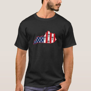 Kentucky USA flagga Kor Gud Jesus Christian Home L T Shirt