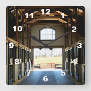 Kentucky View från Barn Fyrkantig Klocka