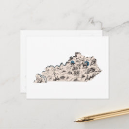 Kentucky Vintage Bild Karta Antique State Diagram Vykort