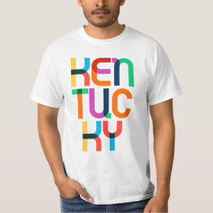 Kentucky Vintage Retro Pop Art 80 s Regnbåge Färg T Shirt