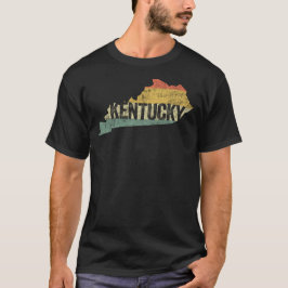 Kentucky Vintage Retro Sunset Färg State Karta T Shirt