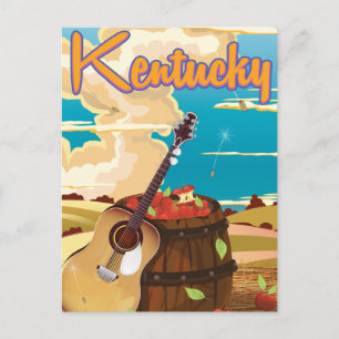 Kentucky vintage tecknad-reseaffisch vykort