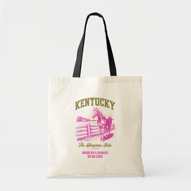 Kentucky Wedding Welcome Bag, Destination Wedding Tygkasse (Framsidan)