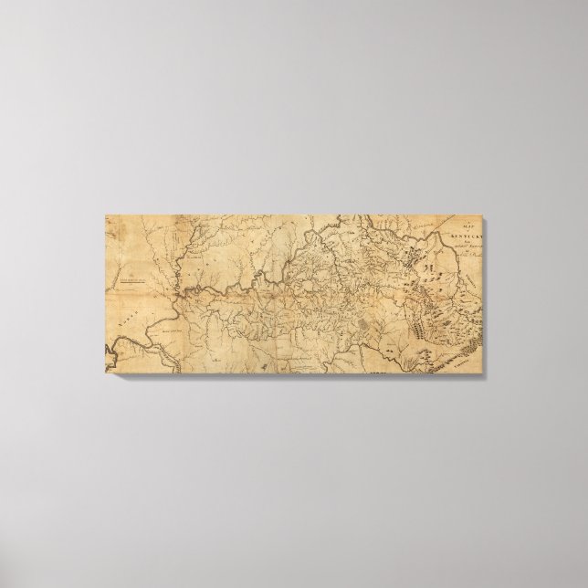 KentuckyPanoramisk MapKentucky Canvastryck (Framsida)