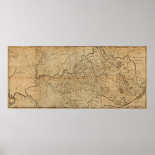 KentuckyPanoramisk MapKentucky Poster