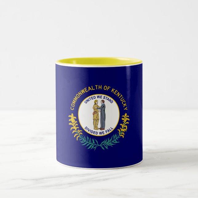 Kentuckys delstatsflagga Två-Tonad mugg (Center)