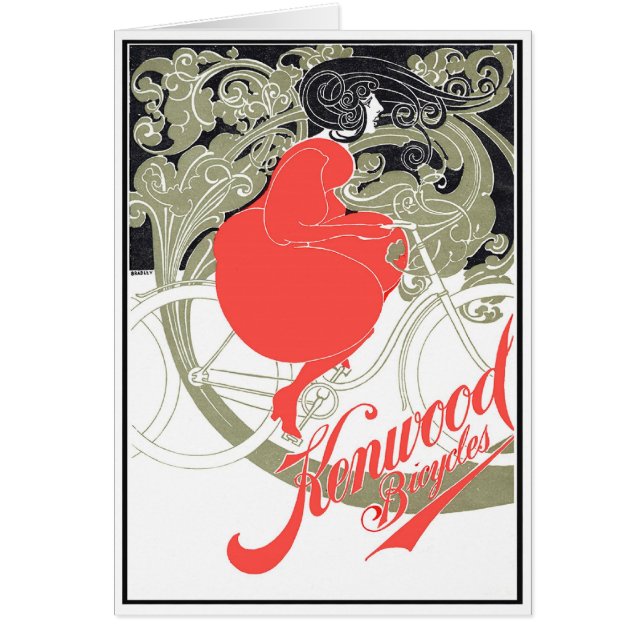 Kenwood Bicycles Art nouveau Hälsningskort (Framsidan)