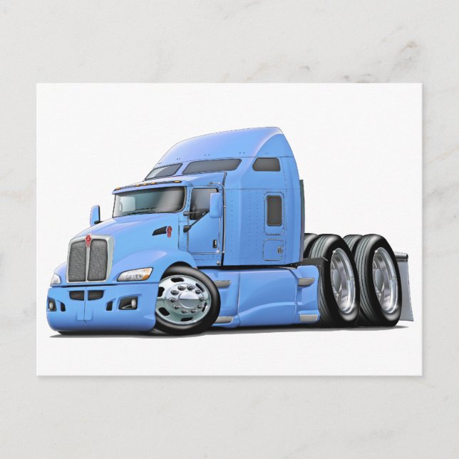 Kenworth 660 Lt Blue Lastbil Vykort (Framsida)