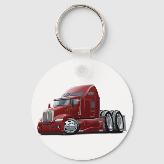 Kenworth 660 Maroon Lastbil Nyckelring (Framsida)
