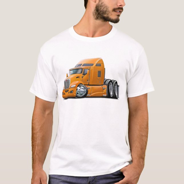 Kenworth 660 orange lastbil tee shirt (Framsida)