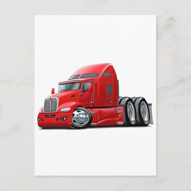 Kenworth 660 Red Lastbil Vykort (Framsida)