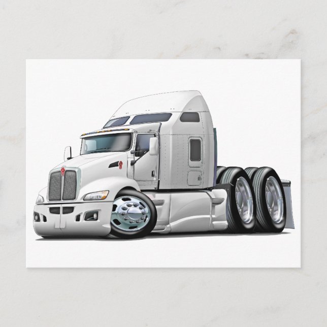 Kenworth 660 White Lastbil Vykort (Framsida)