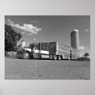 Kenworth en modelleraboskapåkare (svarten & vit) poster