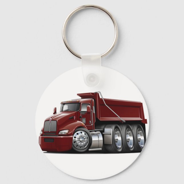 Kenworth T440 Maroon Lastbil Nyckelring (Framsida)
