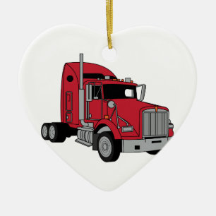 Kenworth traktor julgransprydnad keramik